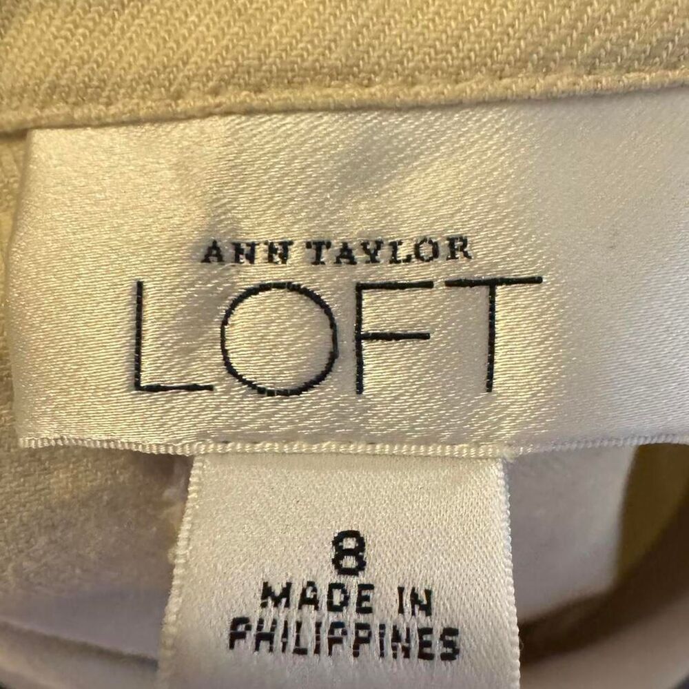 Ann Taylor LOFT Women’s Size 8 Khaki Cotton Blazer Jacket 3-Button Career - Picture 2 of 5
